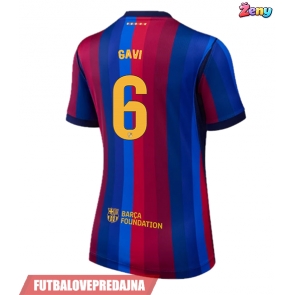 Lacne Ženy Futbalové dres Barcelona Paez Gavi #6 2026-27 Krátky Rukáv - Domáci